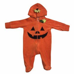 Koala Kids Orange Pumpkin Hoodie Hooded Romper 3 M